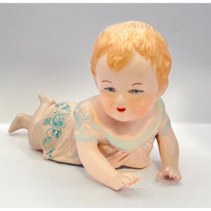 VINTAGE PORCELAIN PIANO BABY signed Madeline